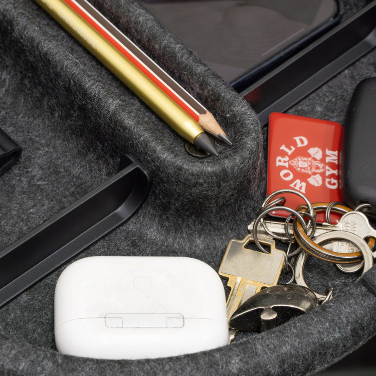 Felt spin drawer with compartments