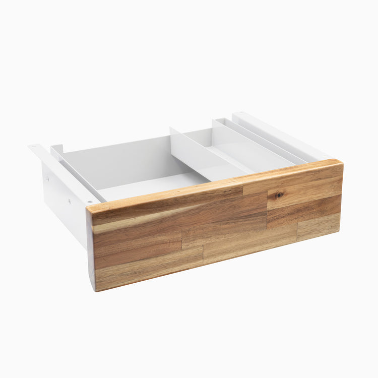 acacia softwood drawer in white frame