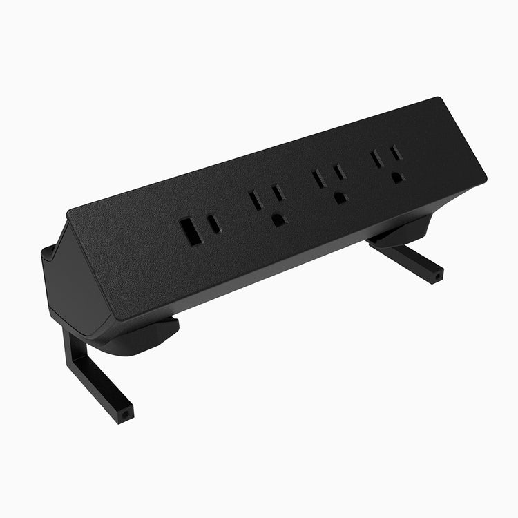 on desk power rail black