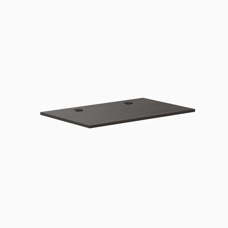 Desky Burnished Wood laminate desktop, 47.2" x 29.5", with two grommets.