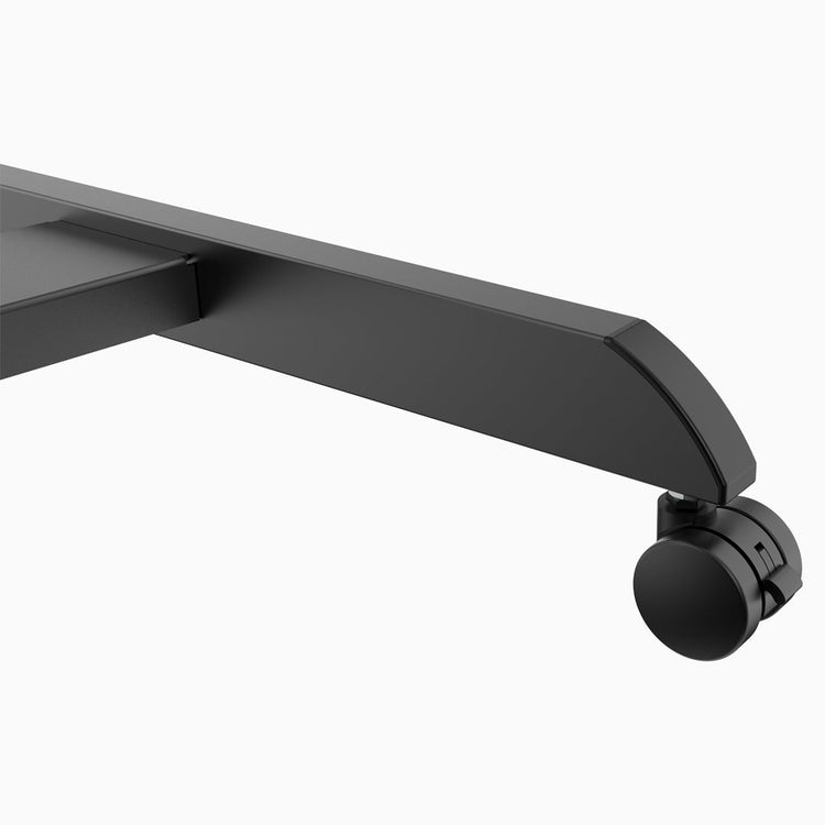 Zero pedestal desk with lockable wheels