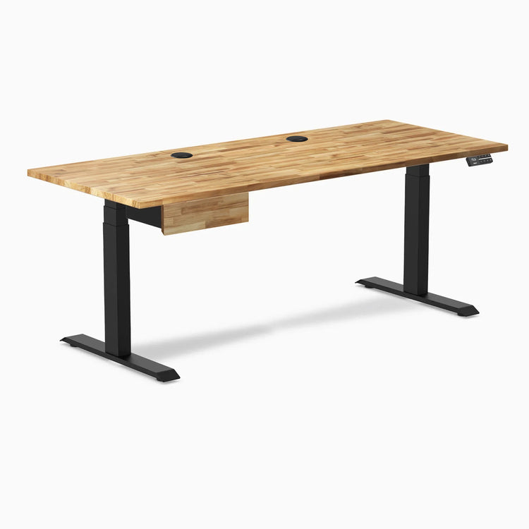 Desky Dual Hardwood Standing Desk With Drawer
