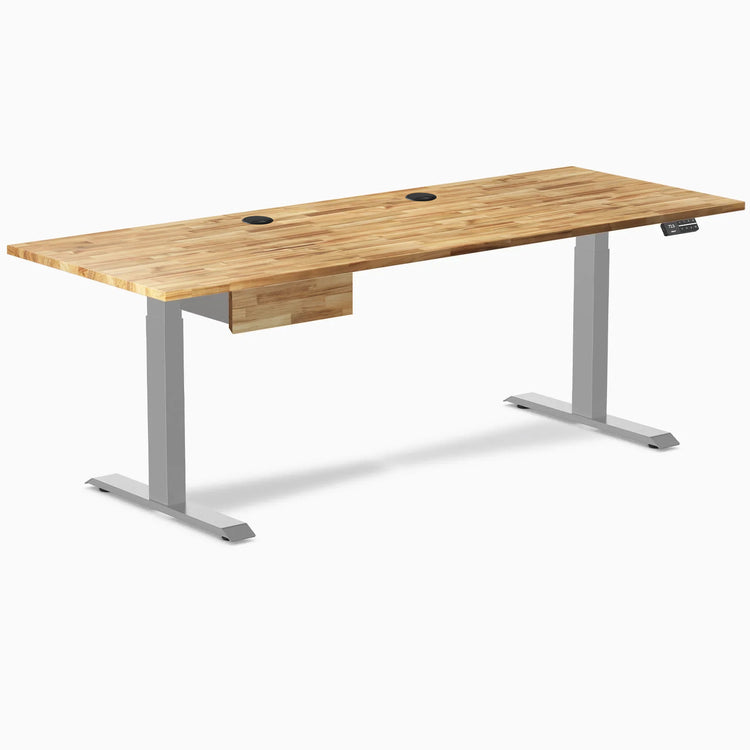Desky Dual Hardwood Standing Desk With Drawer