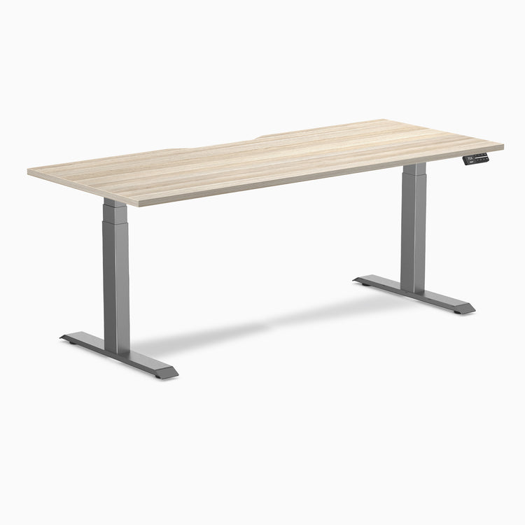 Desky Dual Scalloped Laminate Sit Stand Desk