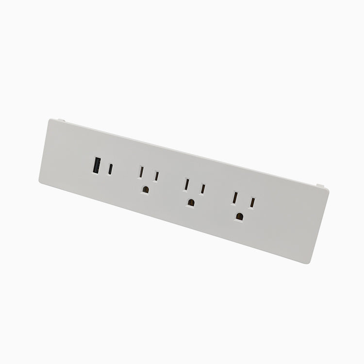White desky ezyclip powerboard