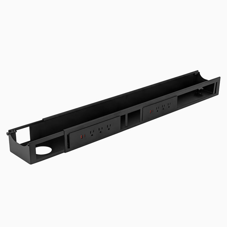Black Desky Integrated cable channel 6 power