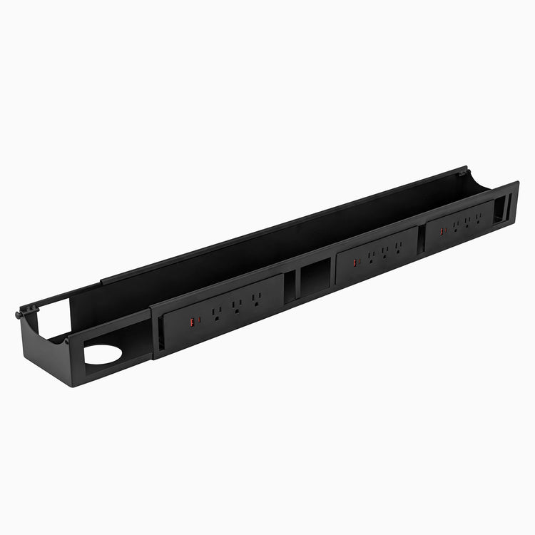 Black Desky Integrated cable channel 9 power