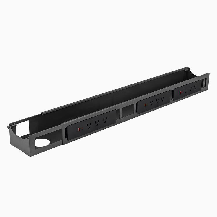 Space Grey Desky Integrated cable channel 9 power