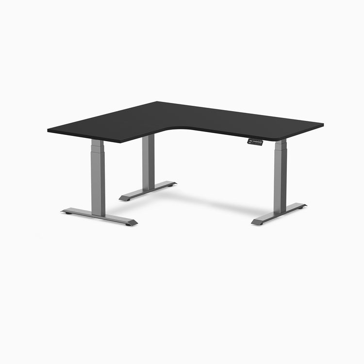 Desky L-Shape Curved Laminate Sit Stand Desk
