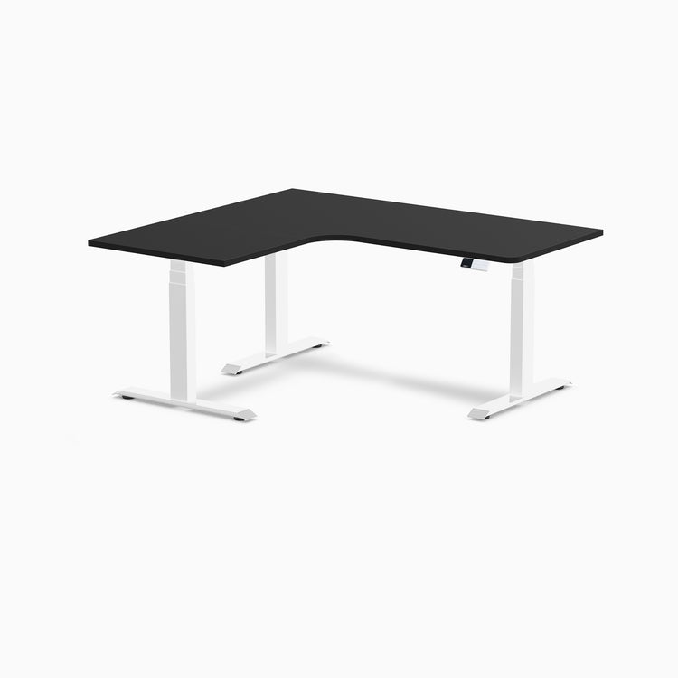 Desky L-Shape Curved Laminate Sit Stand Desk