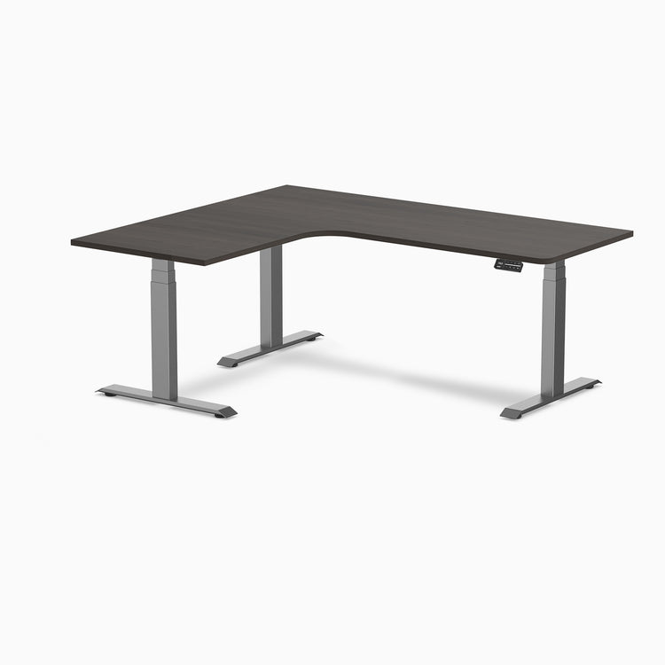 Desky L-Shape Curved Laminate Sit Stand Desk
