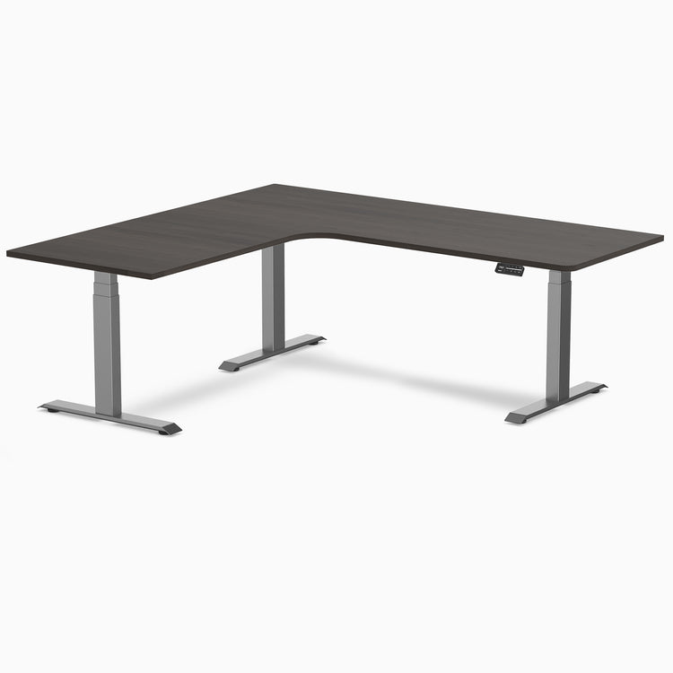 Desky L-Shape Curved Laminate Sit Stand Desk