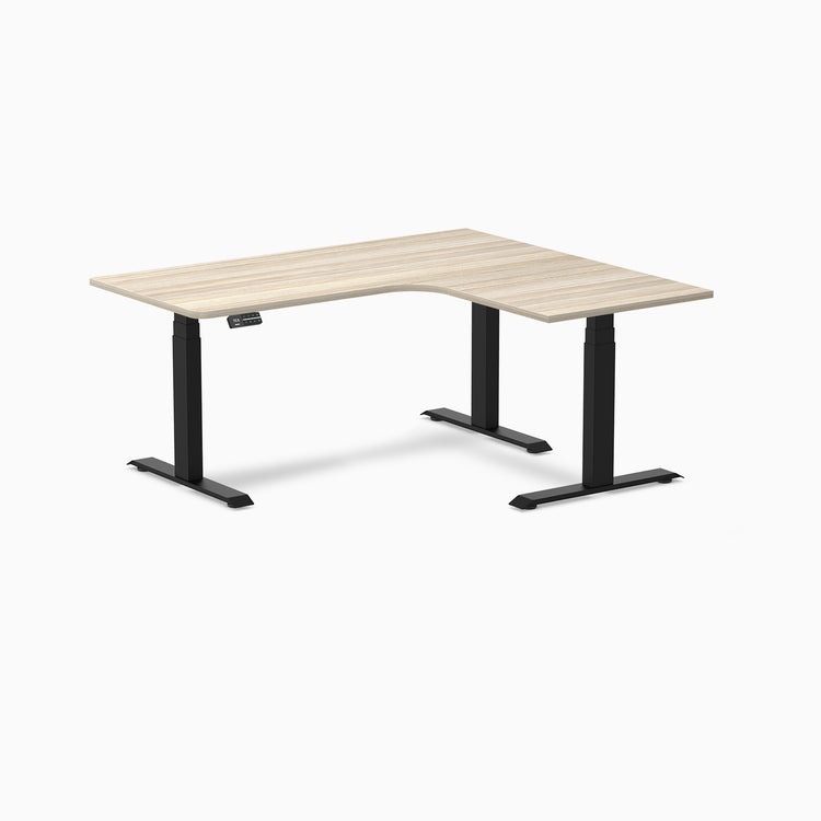 Desky L-Shape Curved Laminate Sit Stand Desk