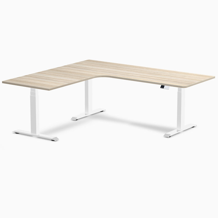 Desky L-Shape Curved Laminate Sit Stand Desk