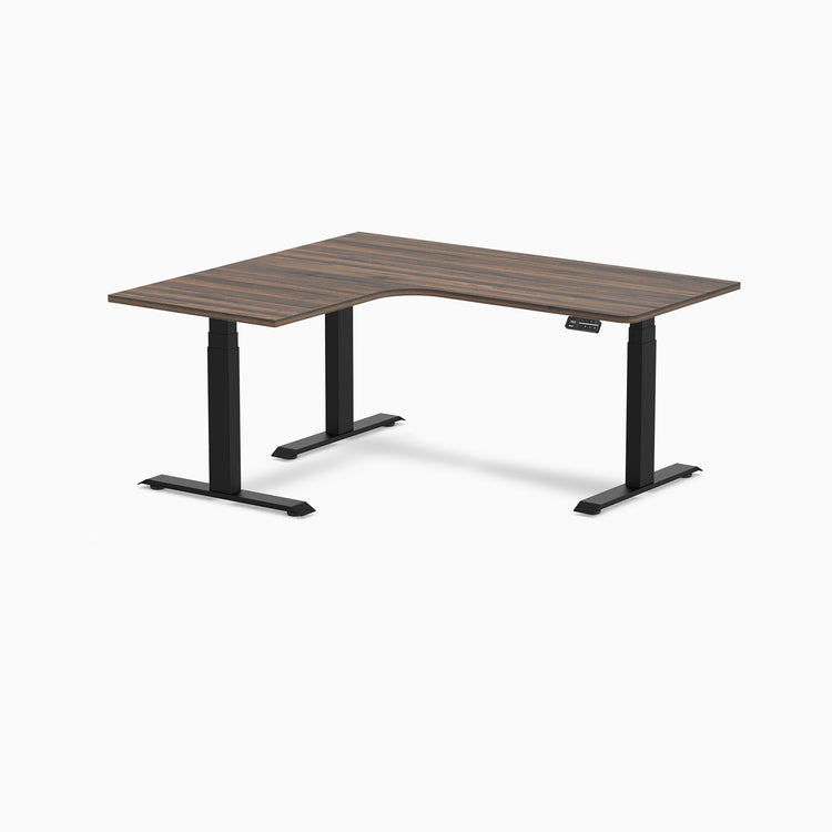 Desky L-Shape Curved Laminate Sit Stand Desk