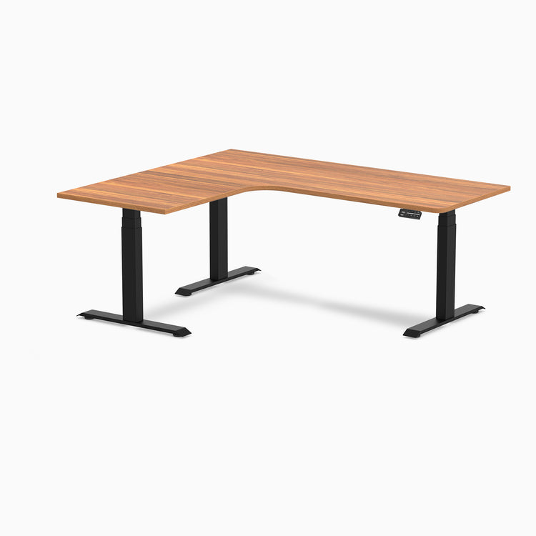 Desky L-Shape Curved Laminate Sit Stand Desk