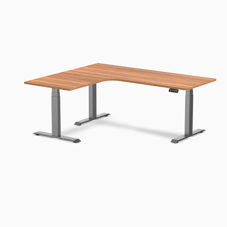 Desky L-Shape Curved Laminate Sit Stand Desk