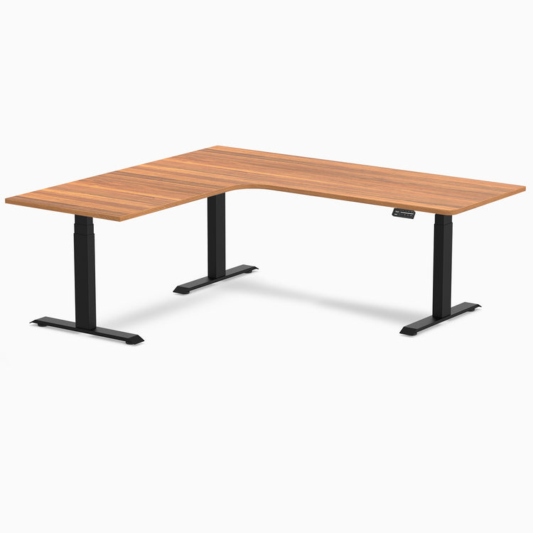Desky L-Shape Curved Laminate Sit Stand Desk