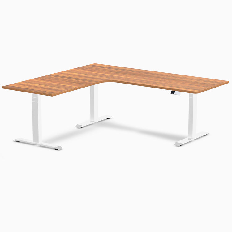 Desky L-Shape Curved Laminate Sit Stand Desk