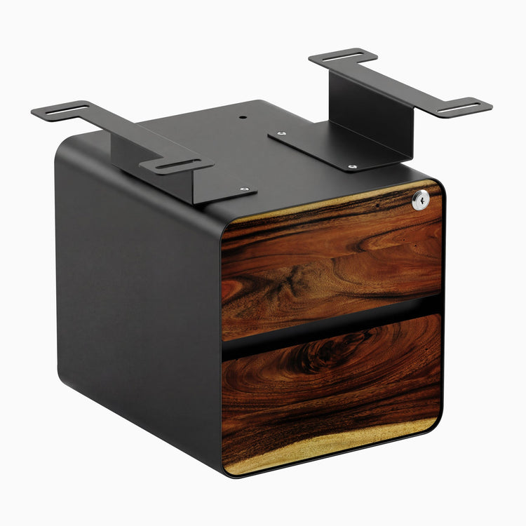 Desky minimal under desk cabinet black frame, saman front