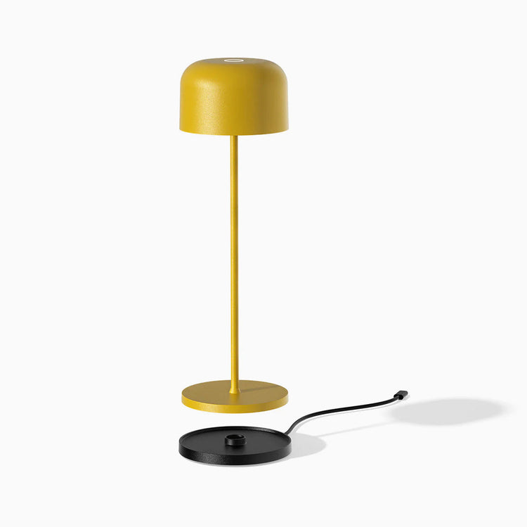 Deky orbit desk lamp in yellow with charging dock
