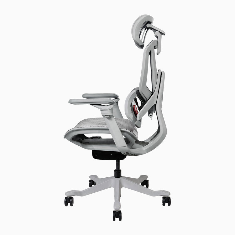 Contourra ergonomic office chair in light grey side view