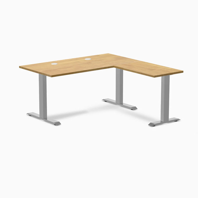 Desky Zero Rubberwood L-Shape Office Desk