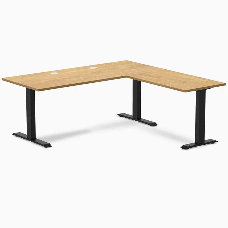 Desky Zero Rubberwood L-Shape Office Desk