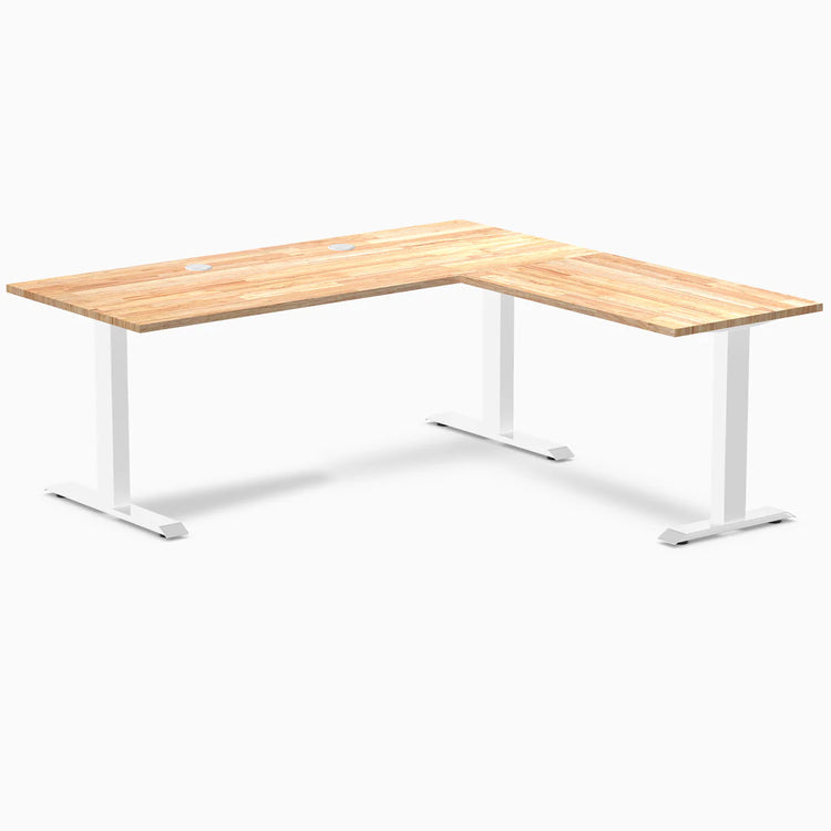 Desky Zero Rubberwood L-Shape Office Desk