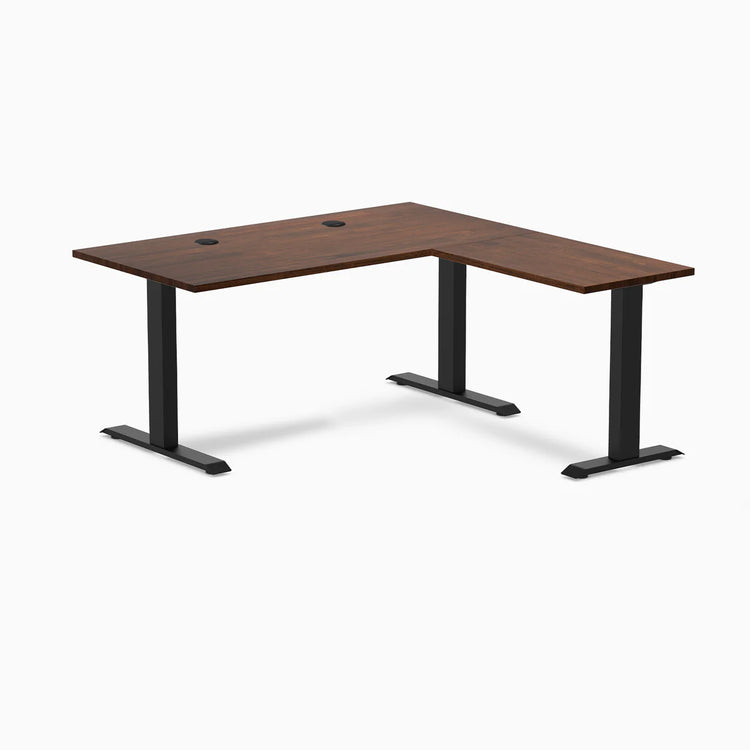 Desky Zero Rubberwood L-Shape Office Desk