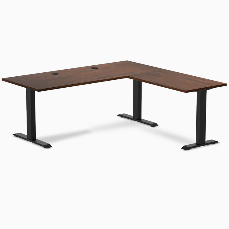 Desky Zero Rubberwood L-Shape Office Desk