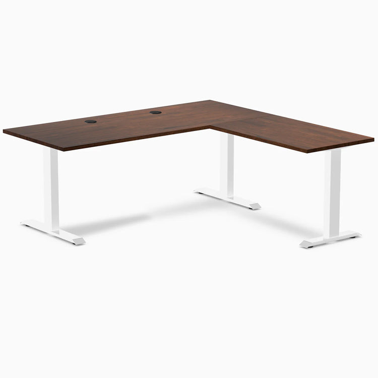 Desky Zero Rubberwood L-Shape Office Desk