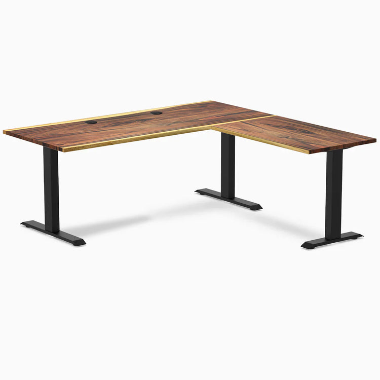 Desky Zero Hardwood L-Shape Office Desk