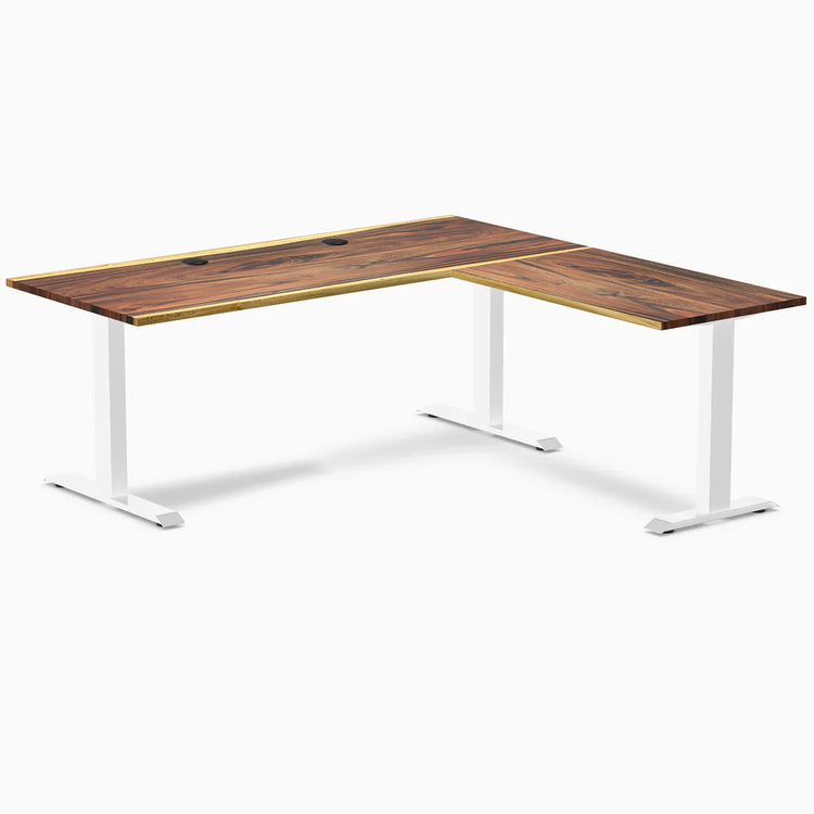 Desky Zero Hardwood L-Shape Office Desk