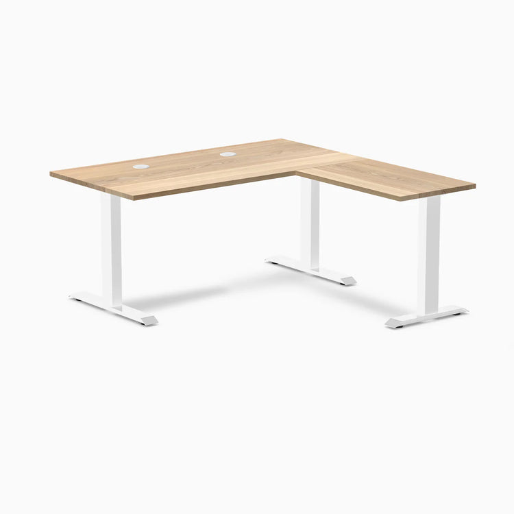 Desky Zero Hardwood L-Shape Office Desk