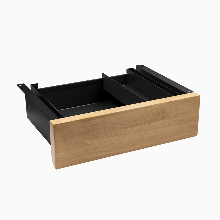 light oak rubberwood drawer in black frame