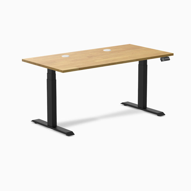Desky Dual Rubberwood Sit Stand Desk