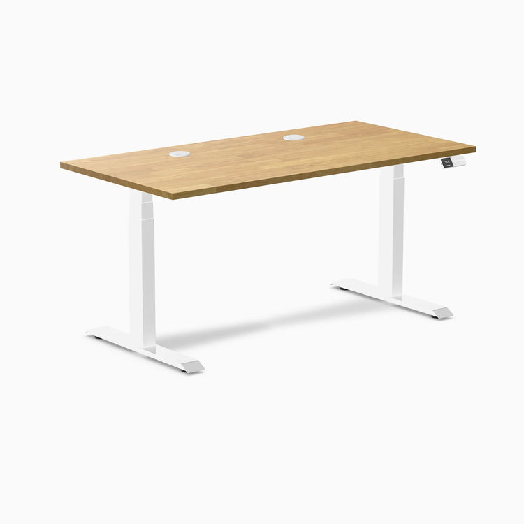 Desky Dual Rubberwood Sit Stand Desk