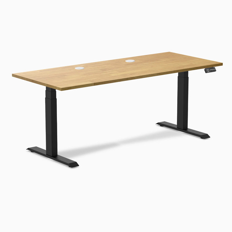 Desky Dual Rubberwood Sit Stand Desk
