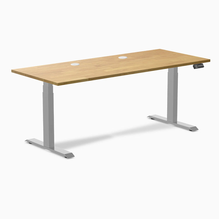 Desky Dual Rubberwood Sit Stand Desk