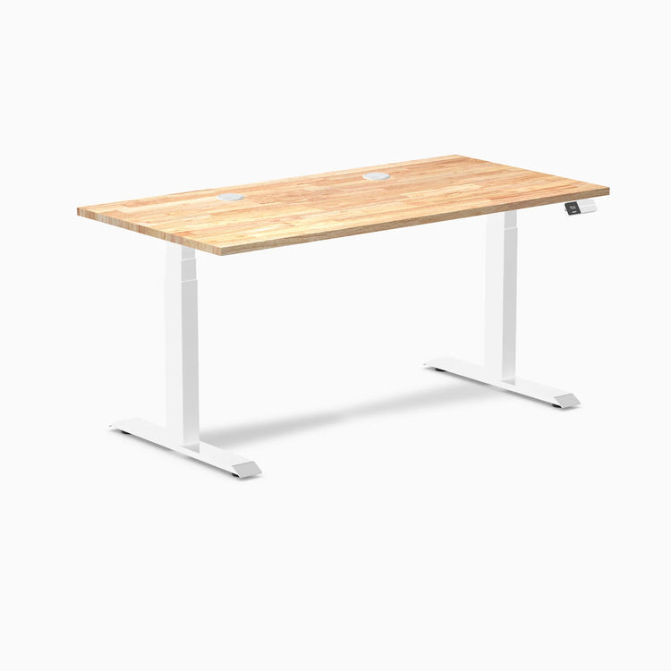 Desky Dual Rubberwood Sit Stand Desk