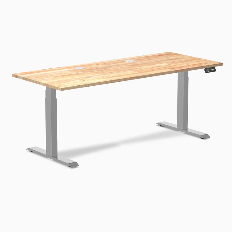 Desky Dual Rubberwood Sit Stand Desk