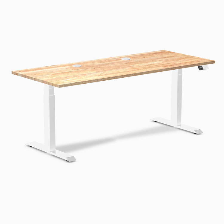 Desky Dual Rubberwood Sit Stand Desk