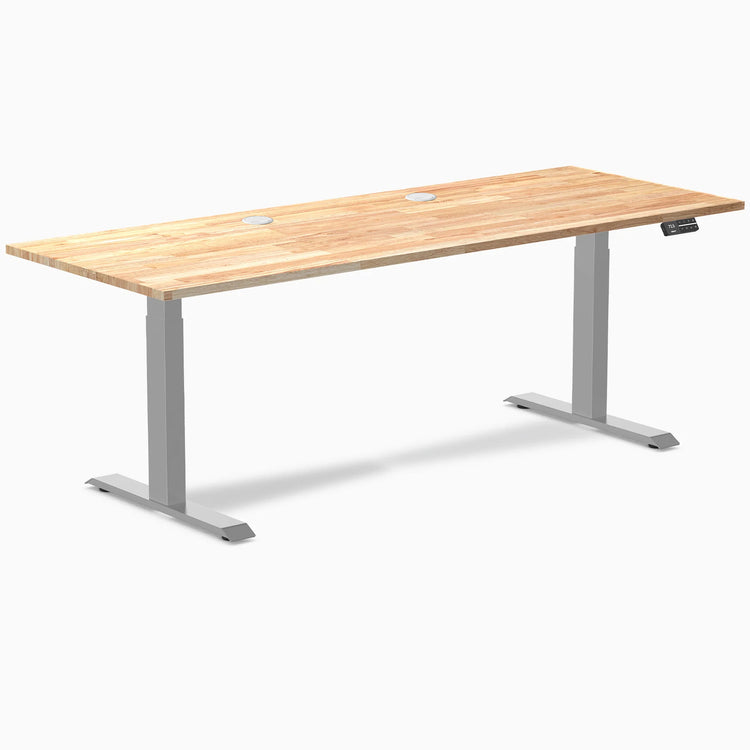 Desky Dual Rubberwood Sit Stand Desk
