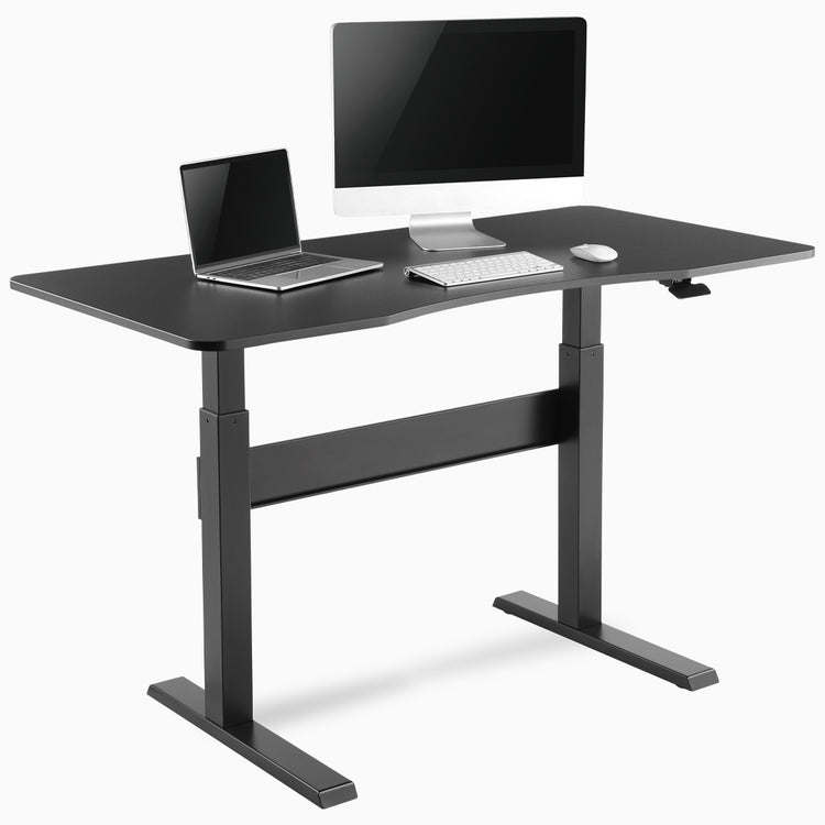 Desky air lift with computer set up