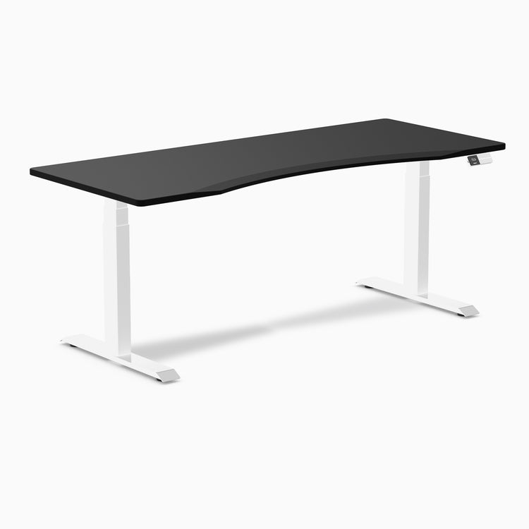 Dual Desky ergo black desk 1800mm in white