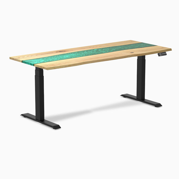 Desky dual resin ash emerald river 1800mm in black