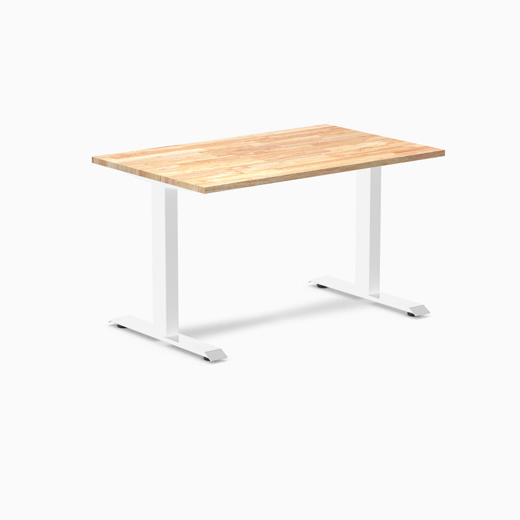 Fixed rubberwood natural 1200mm in white legs