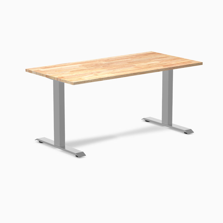 Fixed rubberwood natural 1500mm in gray legs