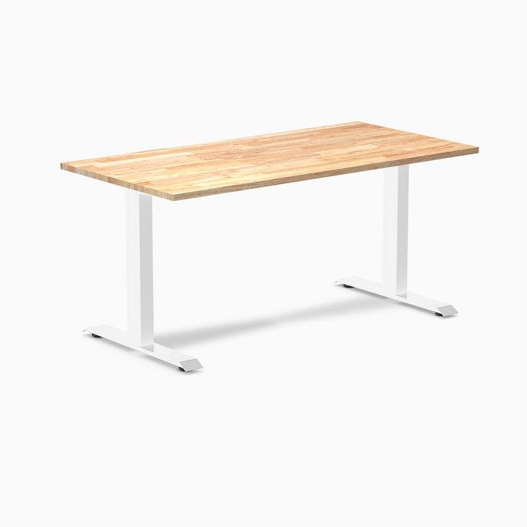Fixed rubberwood natural 1500mm in white legs